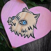Mountain Boar Dude Wooden Heart Plaque