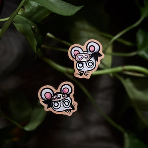 Muscle Mice Wooden Pins