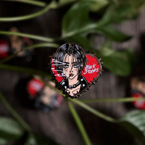 Black Stones Vocalist Enamel Pin