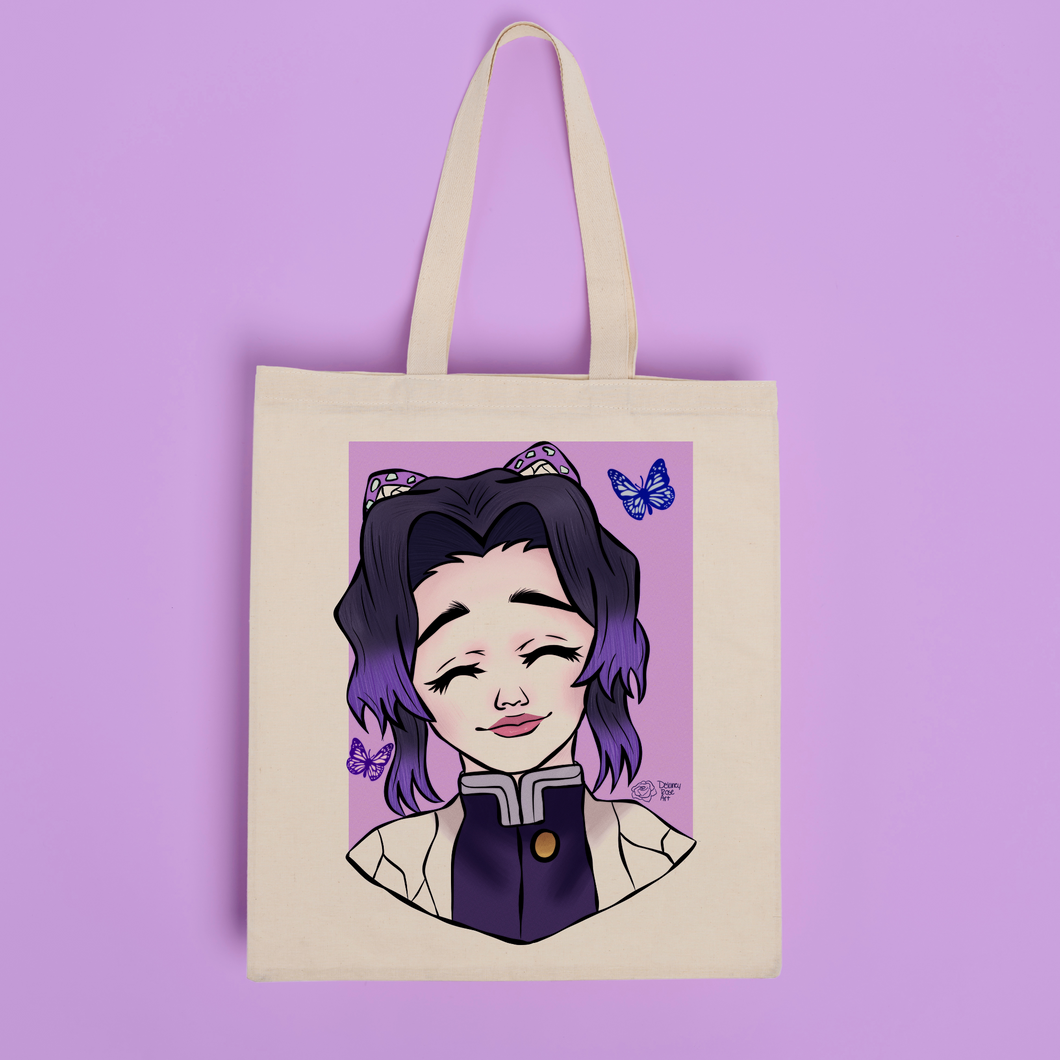 Butterfly Girl Canvas Tote Bag
